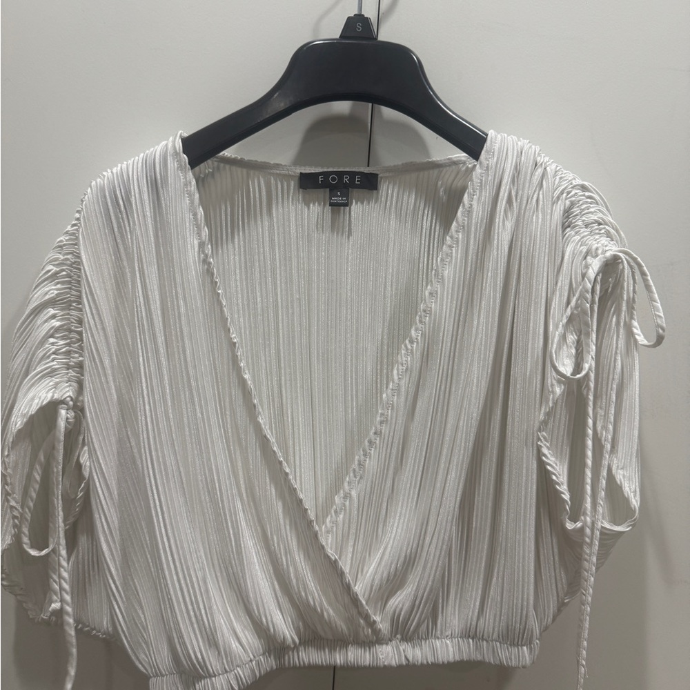 Elegant White Pleated Blouse by G/FORE